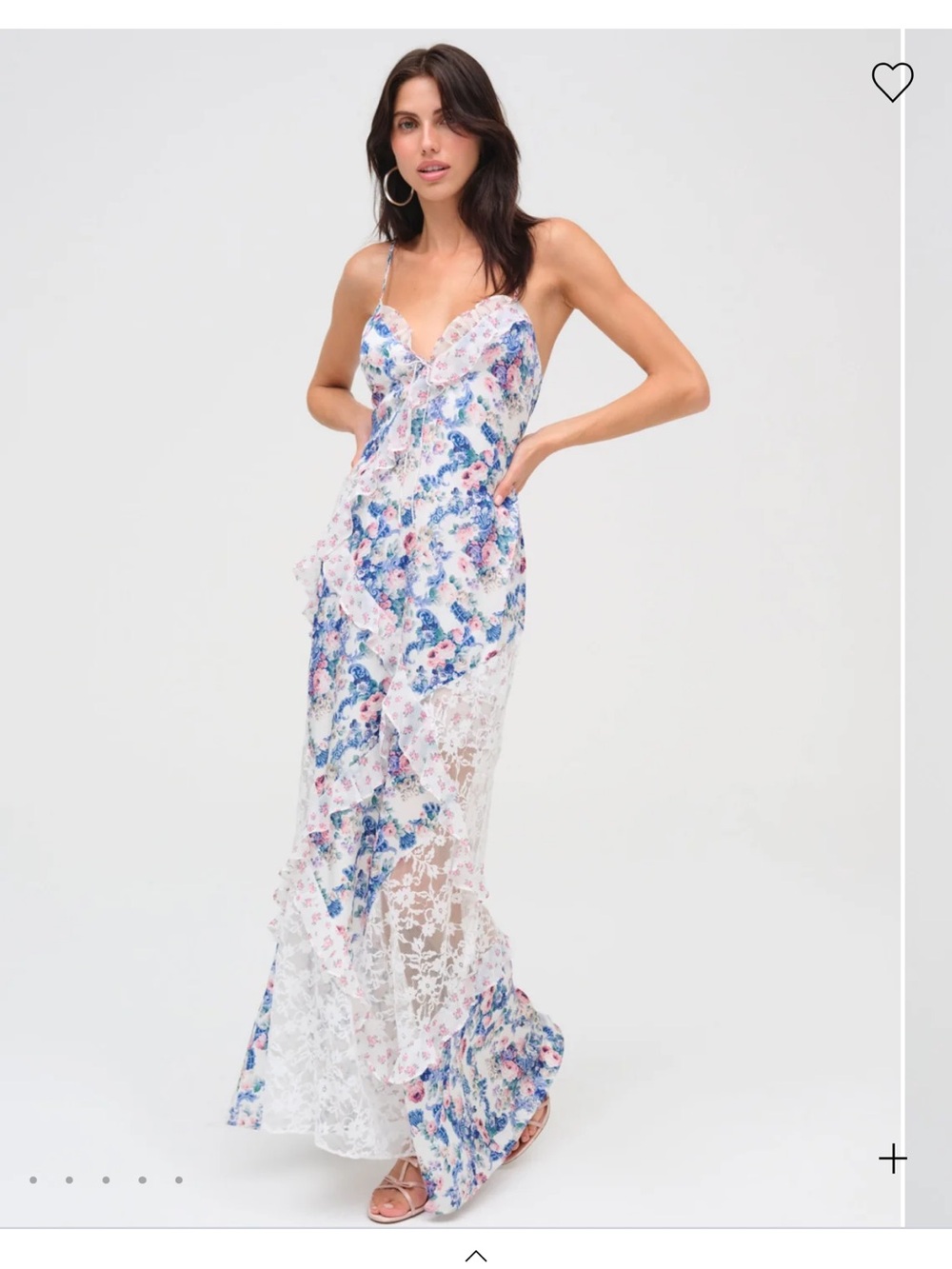 For Love & Lemons Josalyn Maxi Dress – Blue, XS